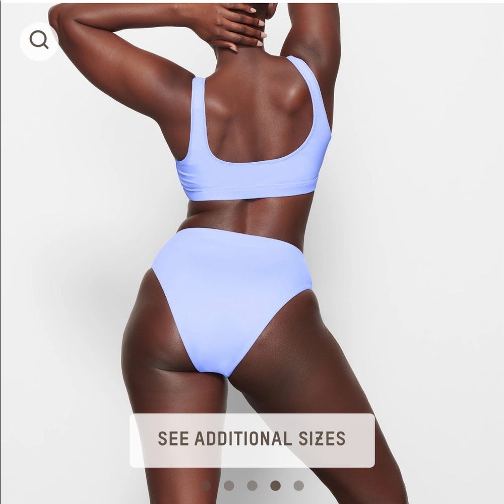 S/O SKIMS Swim Mid Waist Bottom in Periwinkle, Large.